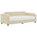Lit de jour avec matelas crème 80x200 cm tissu