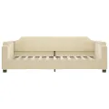 Lit de jour avec matelas crème 80x200 cm tissu