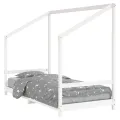 Cadre de lit pour enfants blanc 90x200 cm bois de pin massif