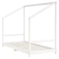 Cadre de lit pour enfants blanc 90x200 cm bois de pin massif