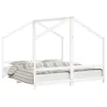 Cadre de lit d'enfant blanc 2x(90x190) cm bois de pin massif