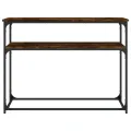 Table console chêne fumé 100x35,5x75 cm bois d'ingénierie