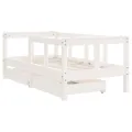 Cadre de lit enfant tiroirs blanc 70x140 cm bois de pin massif