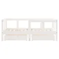 Cadre de lit enfant tiroirs blanc 70x140 cm bois de pin massif