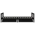 Cadre de lit enfant avec tiroirs noir 90x200 cm bois pin massif