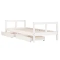 Cadre de lit enfant tiroirs blanc 80x200 cm bois de pin massif