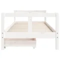 Cadre de lit enfant tiroirs blanc 80x200 cm bois de pin massif