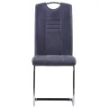 Ensemble de salle à manger 7 pcs Similicuir daim Gris