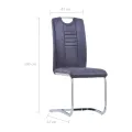 Ensemble de salle à manger 7 pcs Similicuir daim Gris