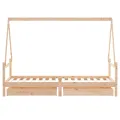 Cadre de lit pour enfants gris 80x200 cm bois de pin massif
