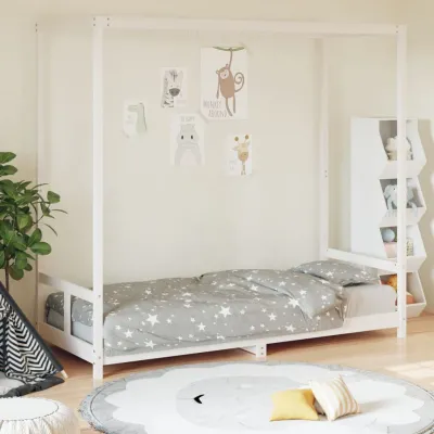 Cadre de lit pour enfants blanc 80x200 cm bois de pin massif