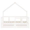 Cadre de lit enfant tiroirs blanc 70x140 cm bois de pin massif