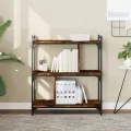 Bibliothèque 3 niveaux chêne fumé 76x32x88 cm bois d'ingénierie