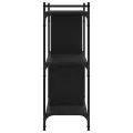 Bibliothèque à 3 niveaux noir 76x32x88 cm bois d'ingénierie