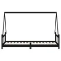 Cadre de lit pour enfants noir 80x200 cm bois de pin massif