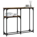 Table console chêne fumé 90x22,5x75 cm bois d'ingénierie