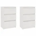 Tables de chevet 2 pcs Blanc 40x29,5x64 cm Bois de pin solide