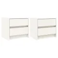 Tables de chevet 2 pcs blanc 40x31x35,5 cm bois de pin massif