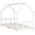 Cadre de lit pour enfants blanc 90x200 cm bois de pin massif