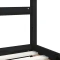 Cadre de lit pour enfants noir 90x200 cm bois de pin massif