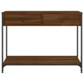 Table console chêne marron 100x34,5x75 cm bois d'ingénierie
