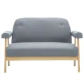 Canapé à 2 places Tissu Gris clair