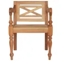Chaises Batavia lot de 2 marron clair bois d'acajou solide