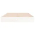 Cadre de lit blanc bois massif 140x200 cm