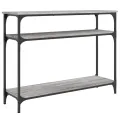 Table console sonoma gris 100x29x75 cm bois d'ingénierie