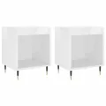 Tables de chevet 2 pcs blanc brillant 40x35x50 cm