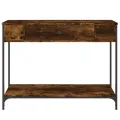 Table console chêne fumé 100x34,5x75 cm bois d'ingénierie