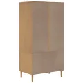 Garde-robe SENJA aspect rotin marron bois massif de pin