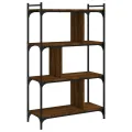 Bibliothèque 4 niveaux chêne brun 76x32x123cm bois d'ingénierie