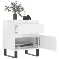 Tables de chevet 2 pcs blanc brillant 40x35x50 cm