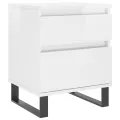 Tables de chevet 2 pcs blanc brillant 40x35x50 cm