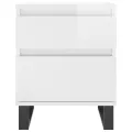 Tables de chevet 2 pcs blanc brillant 40x35x50 cm
