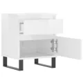 Tables de chevet 2 pcs blanc brillant 40x35x50 cm