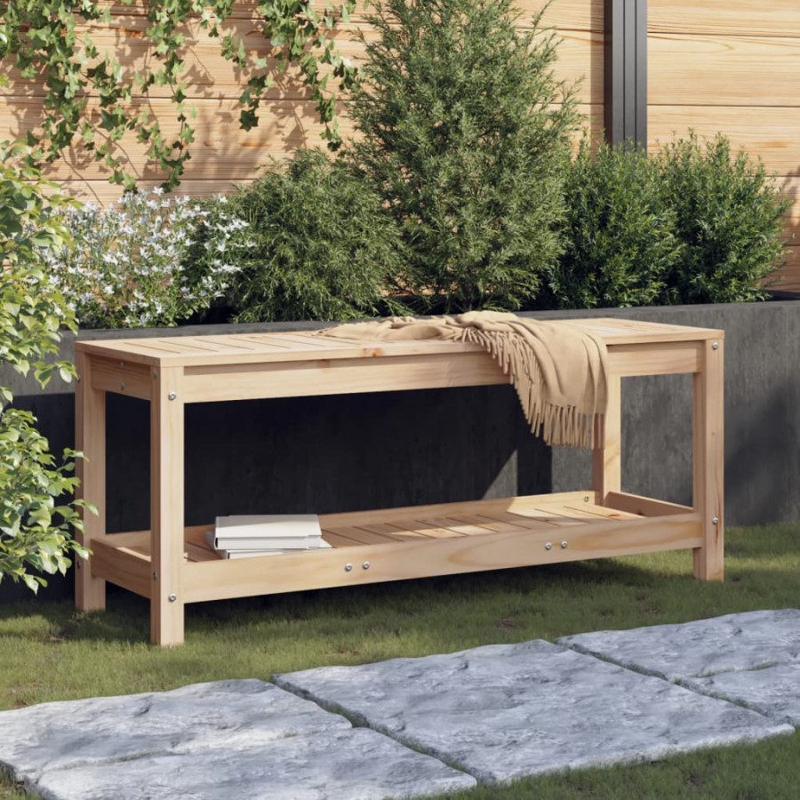 Banc de jardin 108x35x45 cm bois massif de pin