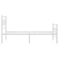 Cadre de lit métal avec tête de lit/pied de lit blanc 107x203cm