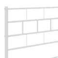 Cadre de lit métal avec tête de lit/pied de lit blanc 107x203cm