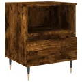 Table de chevet chêne fumé 40x35x50 cm bois d’ingénierie