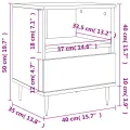 Table de chevet chêne fumé 40x35x50 cm bois d’ingénierie
