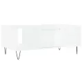 Table basse Blanc brillant 90x50x36,5 cm Bois d'ingénierie