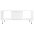 Table basse Blanc brillant 90x50x36,5 cm Bois d'ingénierie
