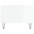 Table basse Blanc brillant 90x50x36,5 cm Bois d'ingénierie