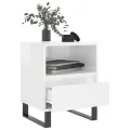 Table de chevet Blanc brillant 40x35x50 cm Bois d’ingénierie