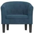 Fauteuil cabriolet bleu foncé velours