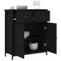 Buffet noir 70x30x80 cm bois d'ingénierie