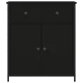 Buffet noir 70x30x80 cm bois d'ingénierie