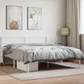 Cadre de lit métal avec tête de lit blanc 120x200 cm